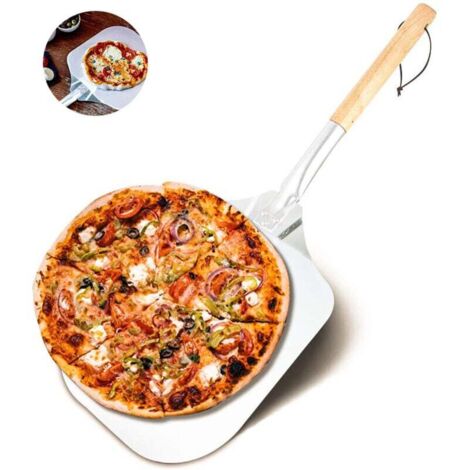 Pair Pizzaschieber, Aluminium, Holzgriff, Professioneller Ofenspatel, Praktischer Holzgriff, Leicht Zu Verstauen, Komfortabel In Der Anwendung, Geeignet Für Grills Und Backöfen (30x66cm)