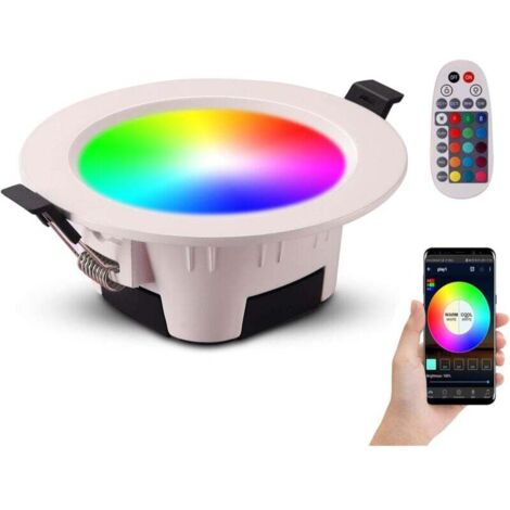 Pair Rgb-led-einbaustrahler, Helligkeit Einstellbar, 700 Lumen, Mit Fernbedienung, Für Wohnzimmer, Badezimmer, Küche, Ausstellungsräume, Flur, 5 W (1 Stück)