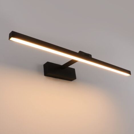 Pair 50 Cm Led-badezimmerspiegelleuchte, 12 W, Ip44 Wasserdicht, 180° Drehbar, Moderne Badezimmerspiegelleuchte, Warmweiß (3000 K), Schwarz, [energieklasse F]
