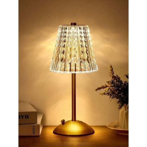 Pair Led-nachttischlampe, 3 Farben, Kristalllampe, Touch-dimmfunktion, Für Schlafzimmer, Wohnzimmer, Restaurant, Bar