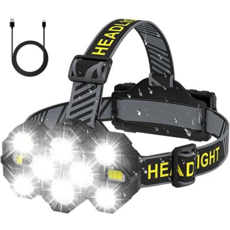 Pair Wiederaufladbare Stirnlampe – Verbesserte Version 2022: 22.000 Lumen, 10 Leds, 10 Leuchtmodi, Superhelle, Freihändige Stirnlampe, Ideal Für Camping, Angeln, Radfahren Und Wandern, Wasserdicht