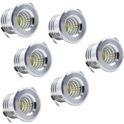 Pair Set Mit 6 Mini-led-einbaustrahlern Für Die Decke, Schwarz, 3 W, Kaltweiß
