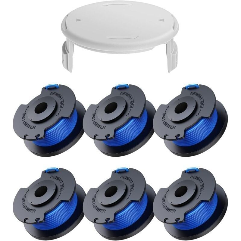 7er-pack Ersatzspulen Für Ryobi One+ Ac14rl3a 18v 24v 40v Rasentrimmer. Spulendurchmesser: 1,6 Mm. Länge: 20,11 M (6 Spulen, 1 Schutzkappe).