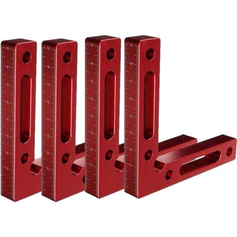Pair 90°-winkel-l-förmige Holzbearbeitungsklemme, 11,9 X 11,9 Cm, Rahmenklemme Aus Aluminiumlegierung Mit Winkelmesslineal Für Holzbearbeitung, Bilderrahmen, Kisten