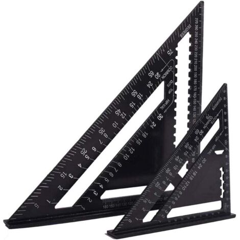 Pair Multifunktionaler Zimmermannswinkel (18 Cm Und 30 Cm), Dreieckswinkel Aus Aluminium, Markierungslehre, Winkelmesser (45°/90°) / Schreinerwerkzeug / Markierungs- Und Führungswerkzeug Für Die Holzb