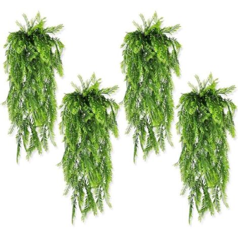 Pair 4-teiliges Set Künstlicher Hängepflanzen: Künstlicher Farn, Künstliche Hängepflanzen, Künstliche Grüne Hängepflanzen, Dekoration Für Drinnen Und Draußen, Gartenbogen