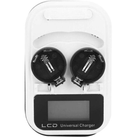 Pair Lithium-akkuladegerät, Einteiliger Ladeknopf, Lcd-display, Max. 300 Ma, Doppelsteckplatz-ladegerät Für Lir2016, Lir2025, Lir2032, 100–240 V