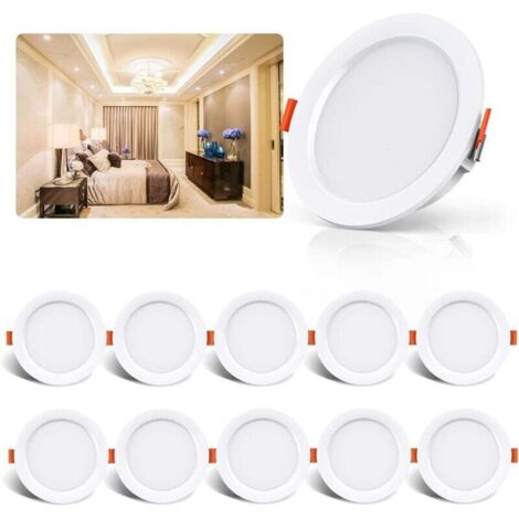 Pair Led-einbaustrahler, 10er-pack, 5 W, 500 Lumen (entspricht 50 W Glühlampe), 4000 K Weiß, Extraflache Led-strahler Für Badezimmer, Küche, Wohnzimmer, Flur