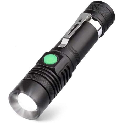 Pair Wiederaufladbare Led-taschenlampe Per Usb, 600 Lumen, Ip65 Wasserdicht, 4 Leuchtmodi, Zoom-taschenlampe Für Haushalt, Camping, Wandern Und Notfallsituationen (batterie Enthalten)