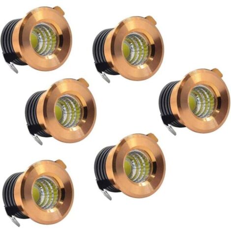 Pair 6er-set Mini-led-einbaustrahler, Schwarz, Mini-led-strahler Für Schrankdeckenbeleuchtung, 3 W, Warmweiß