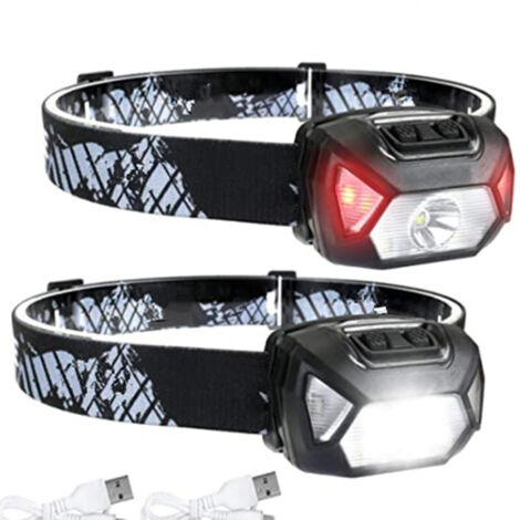 Pair Set Mit 2 Wiederaufladbaren Led-stirnlampen, 300 Lumen – 6 Leuchtmodi, Ipx4 – Ideal Für Camping, Wandern, Heimwerken Und Radfahren