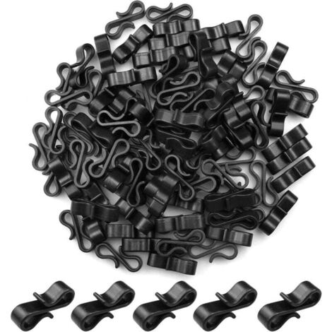 Pair 100 Stück Kunststoff-dachrinnenhaken, Weihnachtslichterhaken, S-förmige Clip-haken Für Garten- Und Dachdekoration, Girlanden, Partys (schwarz)
