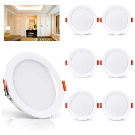 Pair Set Mit 6 Led-einbaustrahlern, 5 W, 500 Lumen (entspricht 50 W Glühlampe), 4000 K Weiße, Extraflache Led-strahler Für Bad, Küche, Wohnzimmer, Flur