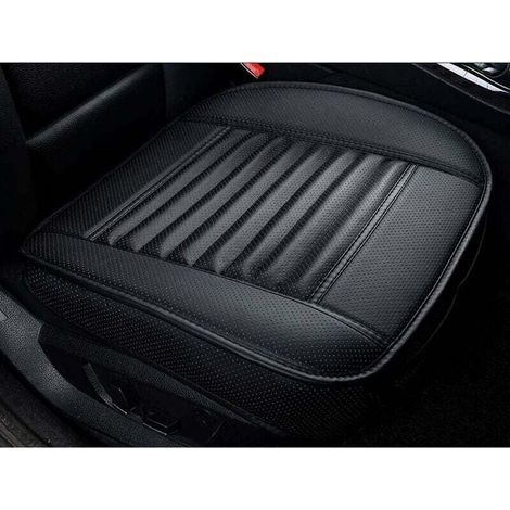Pair Universeller, Super Atmungsaktiver Autositzbezug Aus Bambuskohle-pu-leder, 52,8 X 51 Cm (1 Stück - Schwarz)