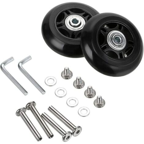 Pair Inhhub 2 Stück Kofferrollen Ersatzräder Lagerreparatur Für Gepäckkoffer 70 × 24 Mm, Schwarz-inhhub