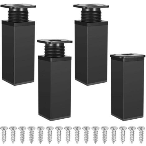 Pair Stück Verstellbare Möbelbeine, Höhenverstellbare Tischbeine Aus Metall, Küchenschränke, Verstellbare Tischbeine (10 Cm, Schwarz)