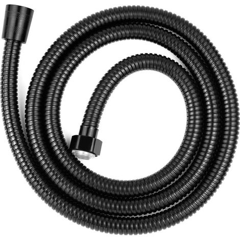 Pair 2 M Universal-brauseschlauch Aus Edelstahl – Verdrehsicherer Und Korrosionsbeständiger Brauseschlauch, G1/2-gewinde – Schwarz – Inhhub