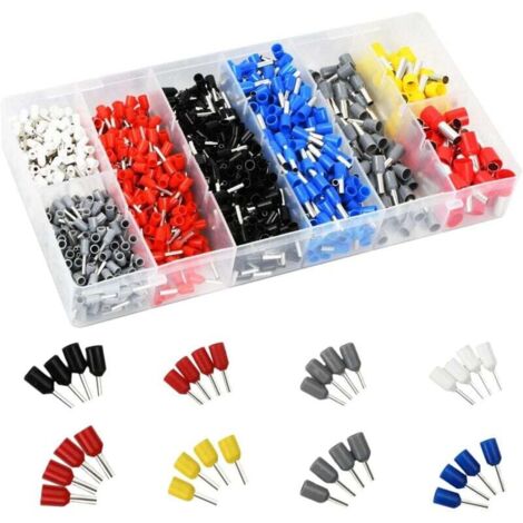 Pair 1200 Stück Crimp-elektroklemmen, Kabelenden, Kabelklemmen, Crimp-klemmen-set Für Autos, Motorräder Und Elektriker