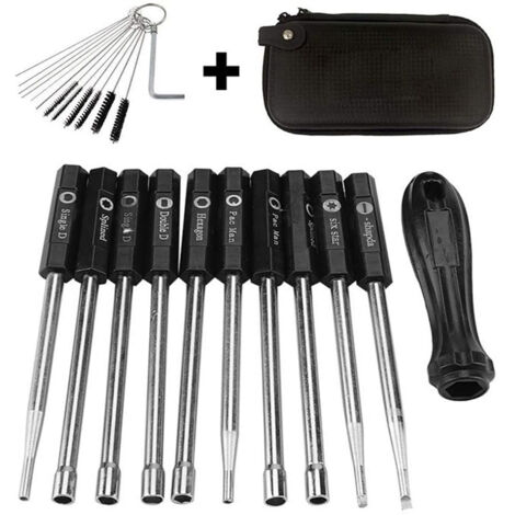 Pair Jeu De Tournevis Pour Carburateur Avec Étui En Cuir Noir Et Brosse, Portable Et Facile À Utiliser