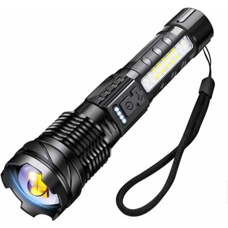 Pair A76 Ultrastarke Led-taschenlampe 20000 Lumen Usb-wiederaufladbare Taschenlampe 7 Modi Taktische Taschenlampe Mit Clip Für Camping Wandern Notfall [energieklasse A]