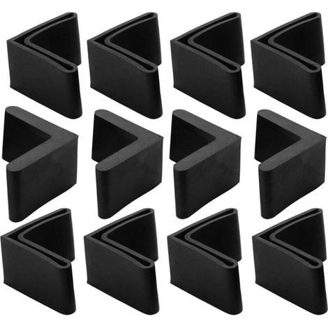 Pair 12 Stück Stuhlbeinschoner Aus Eisen, Tisch- Und Stuhlbeinkappen, Möbelgummierte Bodenschoner, L-förmig, 25 X 25 Mm, Schwarz