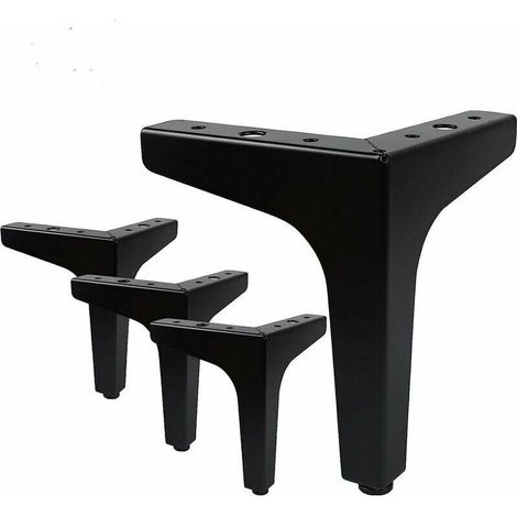 Pair Set Mit 4 Möbelbeinen, Moderne Dreieckige Tischbeine Aus Metall, Haarnadel-möbelbeine Für Schränke, Sofas, Schwarz (17 Cm)