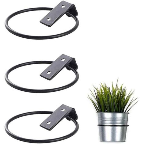Pair Set Mit 3 Wandmontierten Blumentopfhaltern, Faltbare Blumentopfhalter Aus Metall, Wandmontierte Blumentopfhalter Für Den Außenbereich (17,5 X 15 X 6,2 Cm)