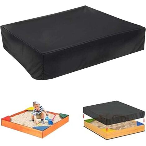 Pair Sandkastenabdeckung, Wasserdichte Sandkastenabdeckung, 150 X 150 X 20 Cm, Wasserdicht Mit Kordelzug, Oxford-gewebe, Staubdicht Für Sandkästen, Sandkasten Für Kinder Im Freien, Schwarz