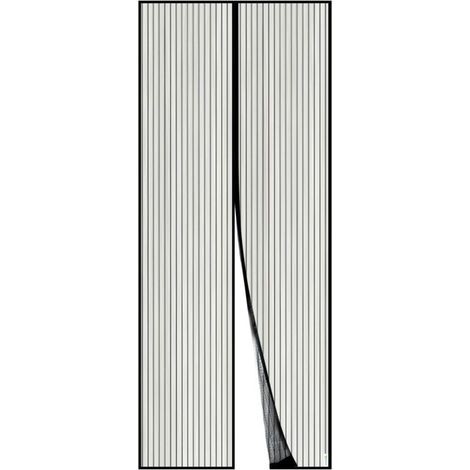 Pair Magnetisches Moskitonetz Für Türen, Netzvorhang, Magnetischer Verschluss Von Oben Bis Unten Mit Automatischer Schließung, Hält Frische Luft Im Inneren (90 X 210 Cm, Schwarz)