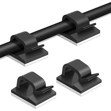 Pair 50 Stück Kabelclips, Selbstklebende Kabelbinder, Kabelorganisator, Selbstklebende Kabelclips, Elektrische Kabelclips, Für Kabelmanagement, Schwarz