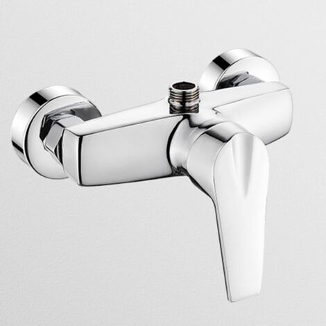 Pair Robinet De Baignoire Douche Salle Bain Robinets Muraux For Lavabo Mural À Levier Unique Laiton G1/2 Pouce Accessoires, Chrome A