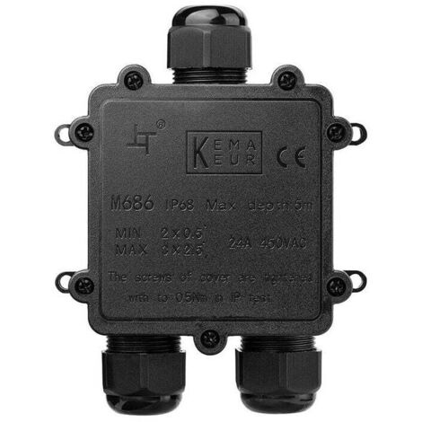 Pair Ip68 Wasserdichte Anschlussdose – 1-in-2-anschlussdose – 5 Bis 14 Mm Koaxialkabel