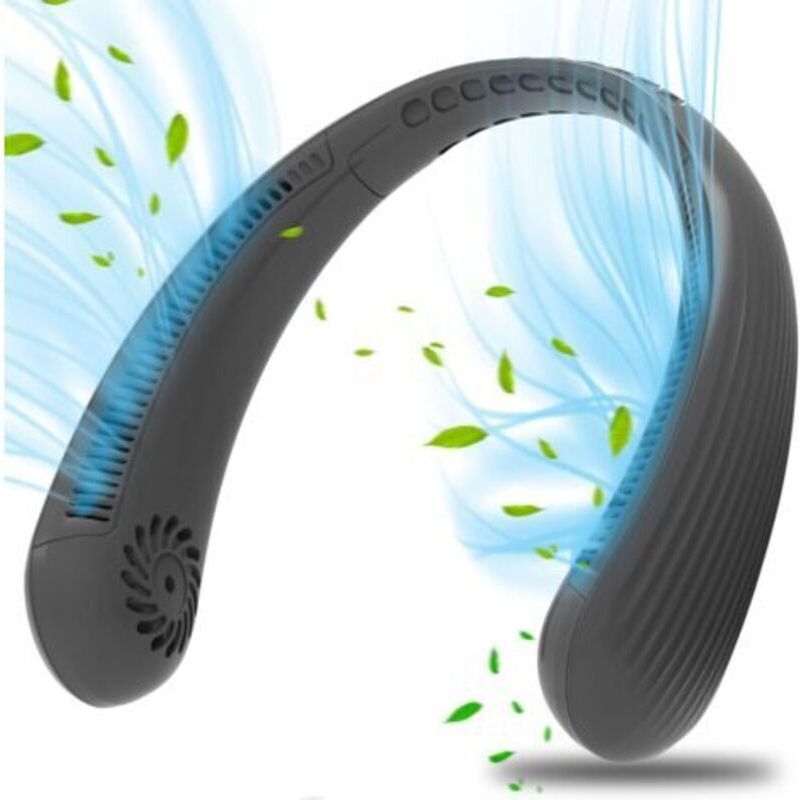 Paar – Tragbarer Nackenventilator Ohne Rotorblätter – Leise – 3 Geschwindigkeitsstufen – 4 Bis 9 Stunden Akkulaufzeit – 360°-luftstrom