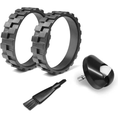 Pair Set Bestehend Aus 2 Reifen Und 1 Vorderrad, Kompatibel Mit Irobot 500, 600, 700, 800 Und 900 Serie – Ersatzreifen Und Vorderrad Für Irobot