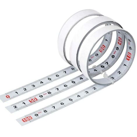 Pair 3-teiliges Selbstklebendes Maßband Aus Kohlenstoffstahl, Selbstklebendes Metrisches Lineal, Selbstklebendes Stahllineal Mit Skala, Selbstklebendes Metrisches Maßband, Für Werkbänke Und Maschinen
