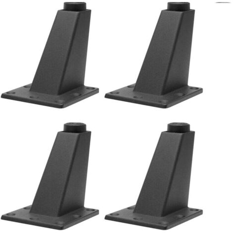 Pair Set Mit 4 Möbelfüßen, Robuste Schrankfüße Aus Aluminiumlegierung, Quadratische, Schräge Sofafüße Aus Metall, Verstellbare Füße Für Küche, Tisch, Regale, Schrank, Couch (schwarz)