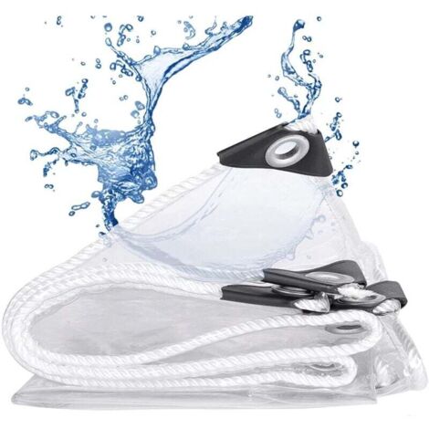 Pair Wasserdichte, Transparente, Reißfeste, Regen- Und Winddichte Pvc-plane Mit Ösen, Für Terrasse, Garten Und Camping, 0,5 Mm Dick, 1,5 × 2 M