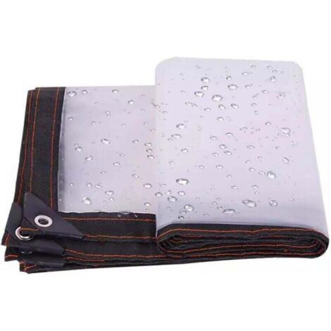 Pair 2x2m Transparente, Perforierte, Wasserdichte Plane, Faltbares Pvc-material, Wasserdichte, Reißfeste Und Winddichte Outdoor-plane (weißes Seil Inklusive)