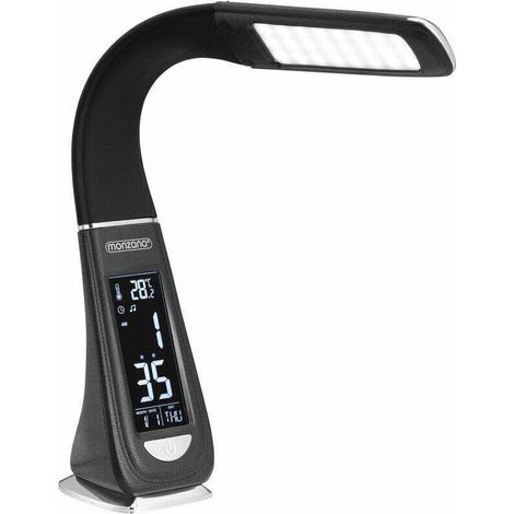 Pair Multifunktionale Led-schreibtischlampe (schwarz/weiß) Mit Kalender, Uhr Und Thermometer Für Wohnzimmer Und Wohnbereich