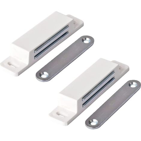 Pair Schranktürmagnet, Extra Starker Magnetischer Türschließer - Haltekraft 13 Kg - 2er-pack In Weiß - Schranktür - Für Türen, Möbel, Schubladen.