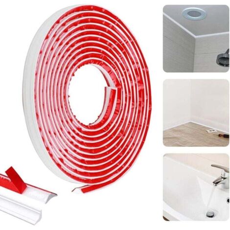 Pair M Flexible, Selbstklebende Viertelstab-leiste, Wasserdichte Pvc-viertelstab-leiste, Weißes Pvc-viertelstab-kunststoffprofil Für Wandfugen, Größe L 27 Mm X 20 Mm