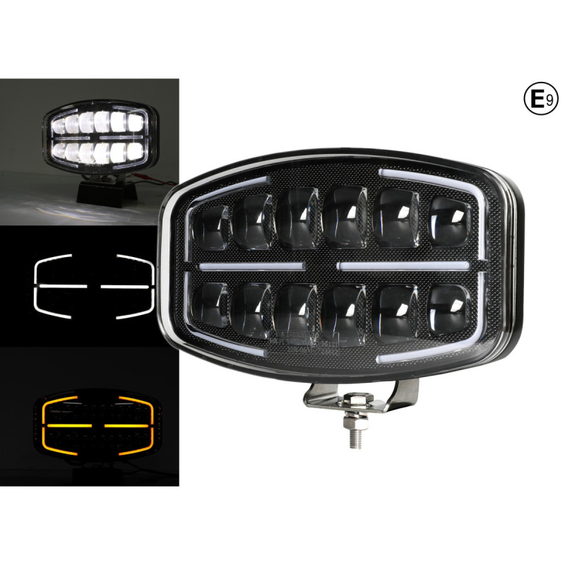 Led-halogen-scheinwerfer Drl Weiß/gelbes Licht - 12–24 V Für Geländewagen, Lkw, Agrartechnik U. A.