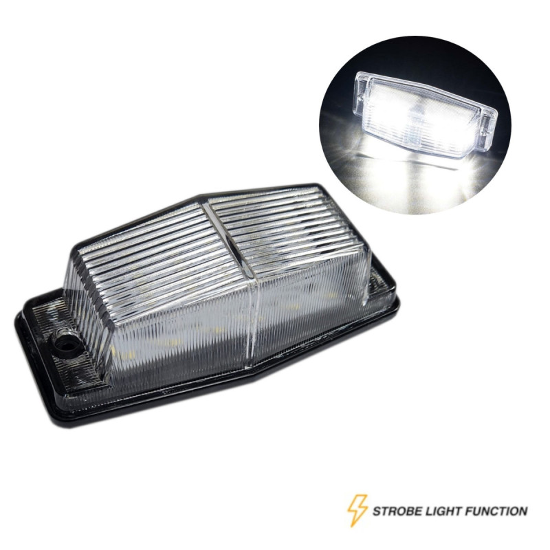 Led-begrenzungsleuchte (weiß, Blinkend), 12 Dioden, 12–24 V, Für Lkw, Traktor, Bagger, Landwirtschaftliche Maschinen U. A.