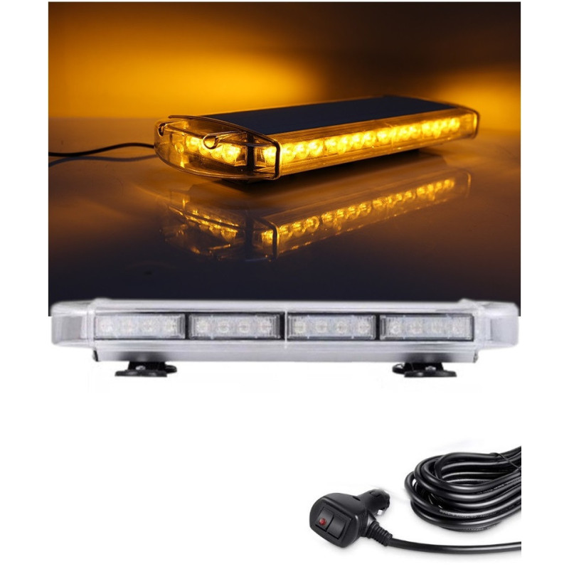 12v/24v Led-warnleuchte, Leistungsstark, Mit Magnetfuß, 55 Cm, 10 Modi, Weißes Glas, Für Pannenhilfe- Und Abschleppplattformen
