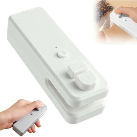 Pair Mini-2-in-1-magnet-vakuumiergerät, Tragbares Heißsiegelgerät Zum Vakuumieren Von Lebensmitteln In Plastikbeuteln, Usb-ladefunktion, Weiß