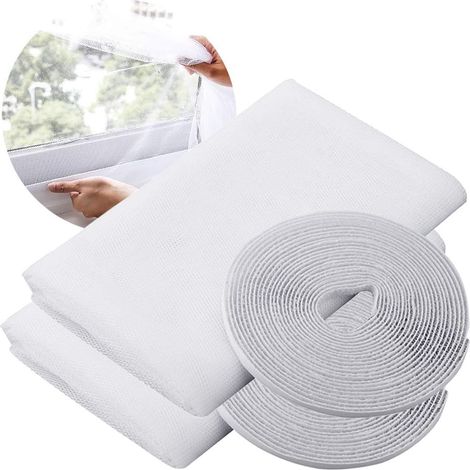 Pair Inhhub Moskitonetze Für Fenster, Insect Stop Standard Moskitonetz Für Fenster, Fensternetz, Mit 2 Rollen Selbstklebestreifen, 2 Packungen, 150 Cm X 200 Cm
