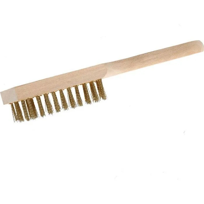 Drahtbürste No-name 6-row Wire Brush Holzgriff Messingborsten