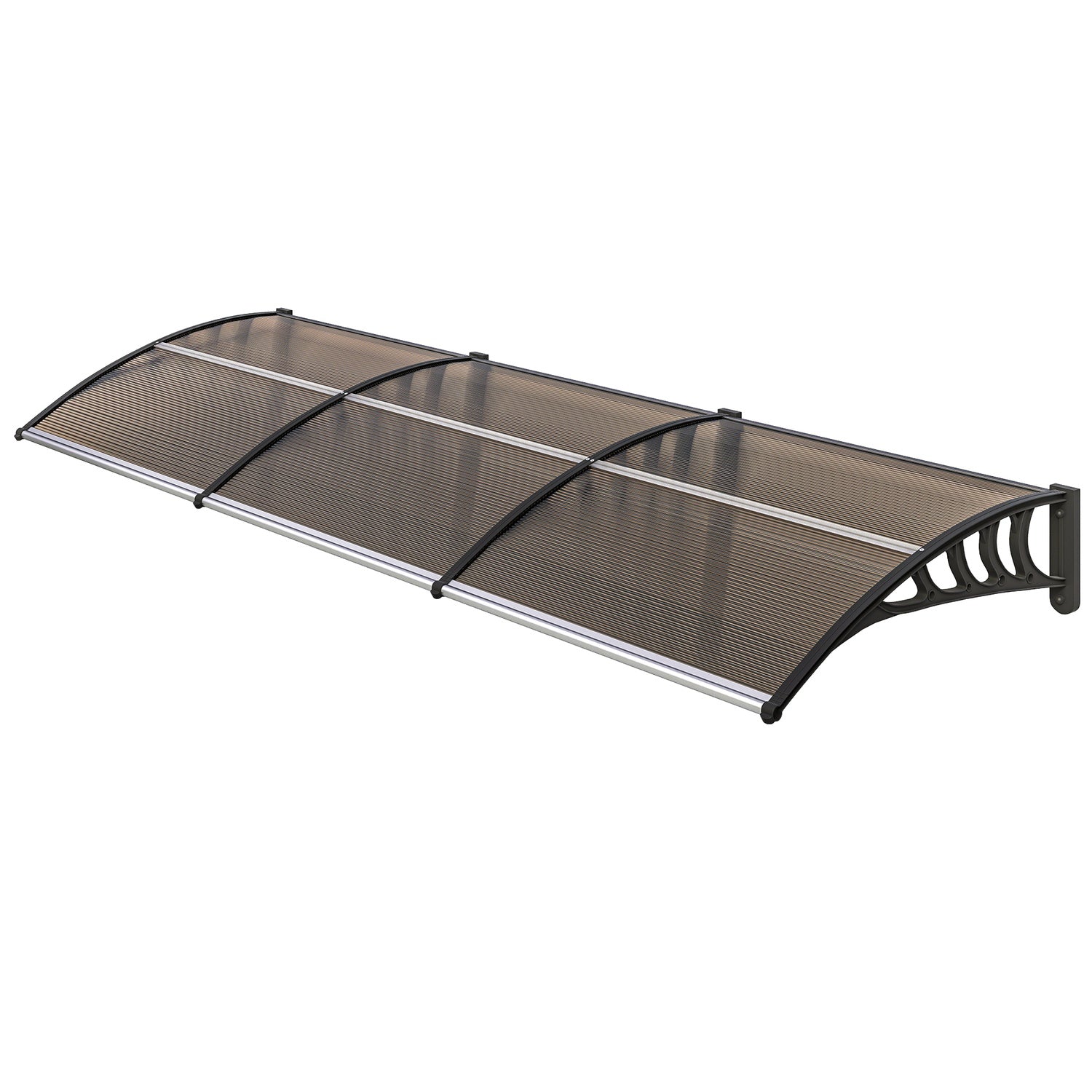 Turvordach Wetterfest Braun 303x96x27 Cm Aluminium 213344071