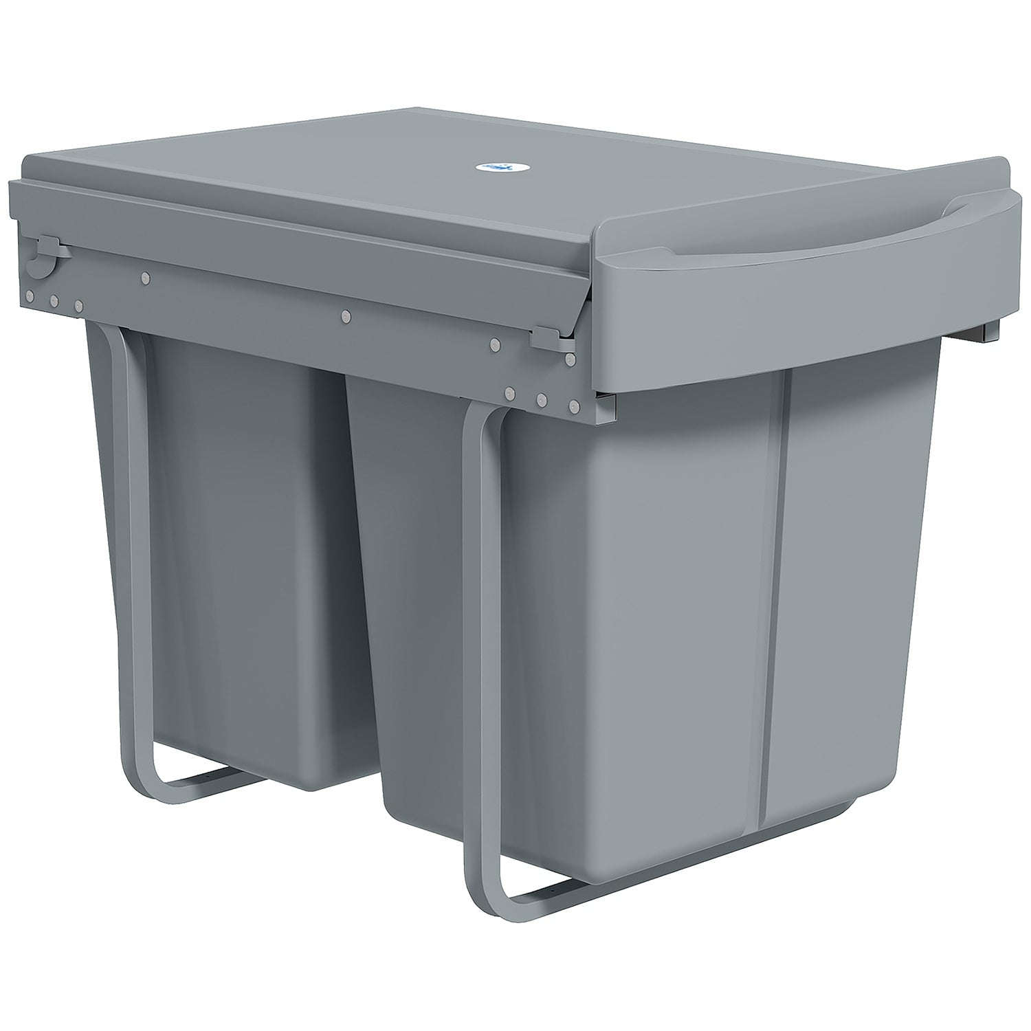 Ausziehbarer Mulleimer 2 X 20 L Herausnehmbare Behalter Grau 214530482 214530482