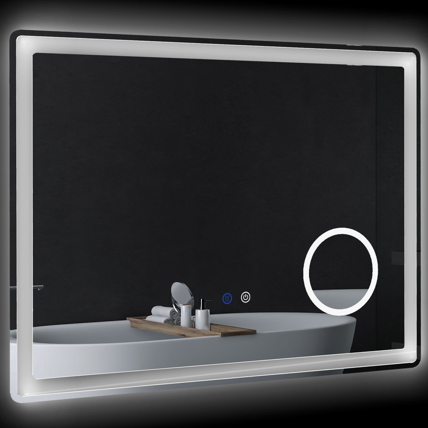 Led Badezimmerspiegel Badspiegel Mit 3x Vergroerung Touch Funktion 80x60 Cm 3 Lichtfarben Beschlagfrei 212945926 212945926